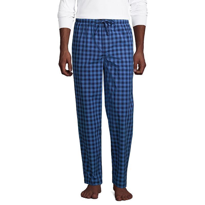 Big & Tall Lands End Broadcloth Pajama Sleep Pants, Mens Radiant Blue Product Image