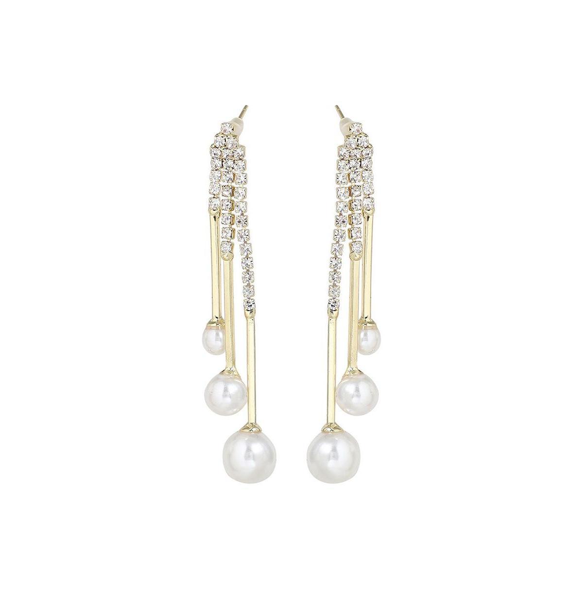 Sohi Womens Snowball Drop Earrings Product Image