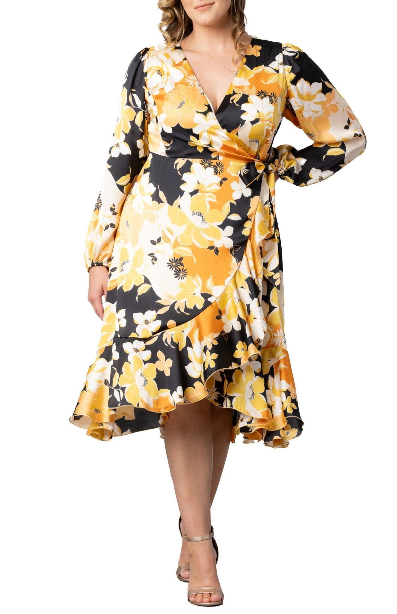 Serena Satin Wrap Dress - Plus Product Image