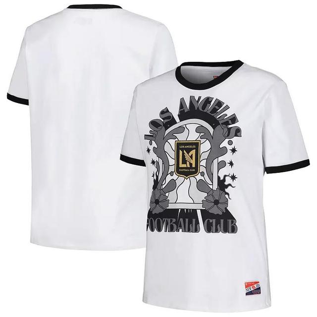 Womens 5th & Ocean by New Era White LAFC Throwback Ringer T-Shirt Product Image