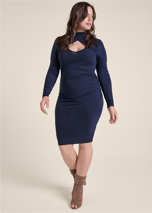 Mock-Neck Casual Dress Product Image