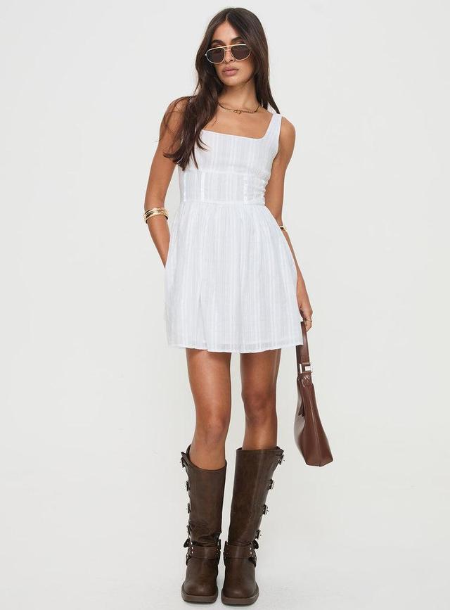 Lorinda Mini Dress White Low Impact Product Image