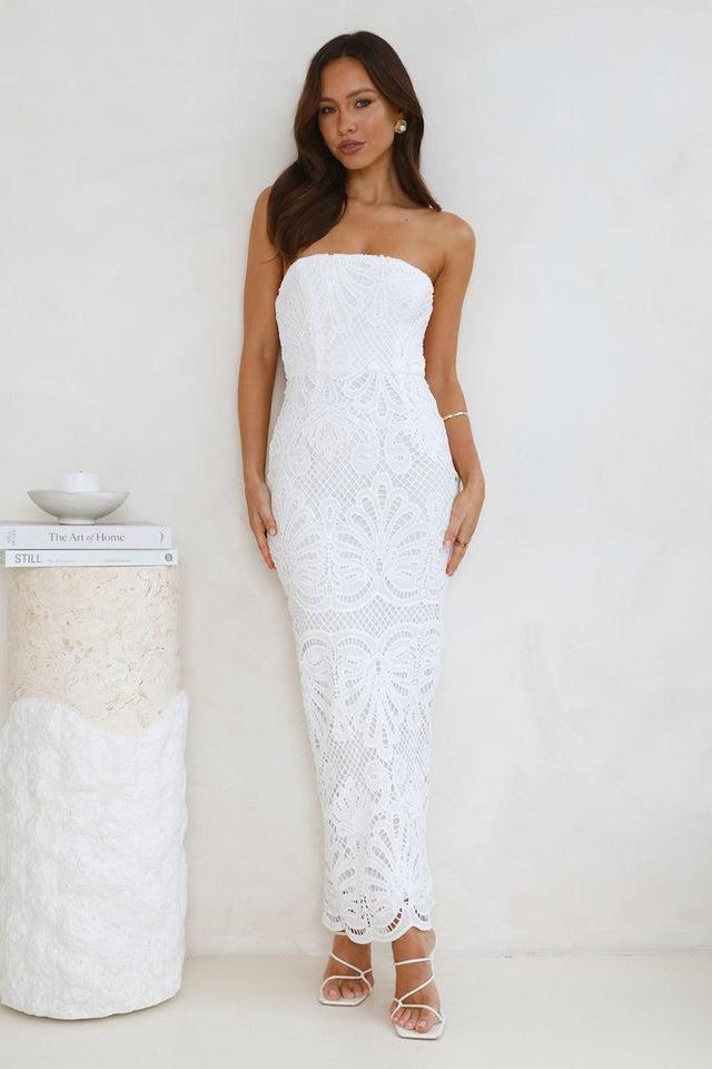 Counting Days Strapless Maxi Dress White Product Image