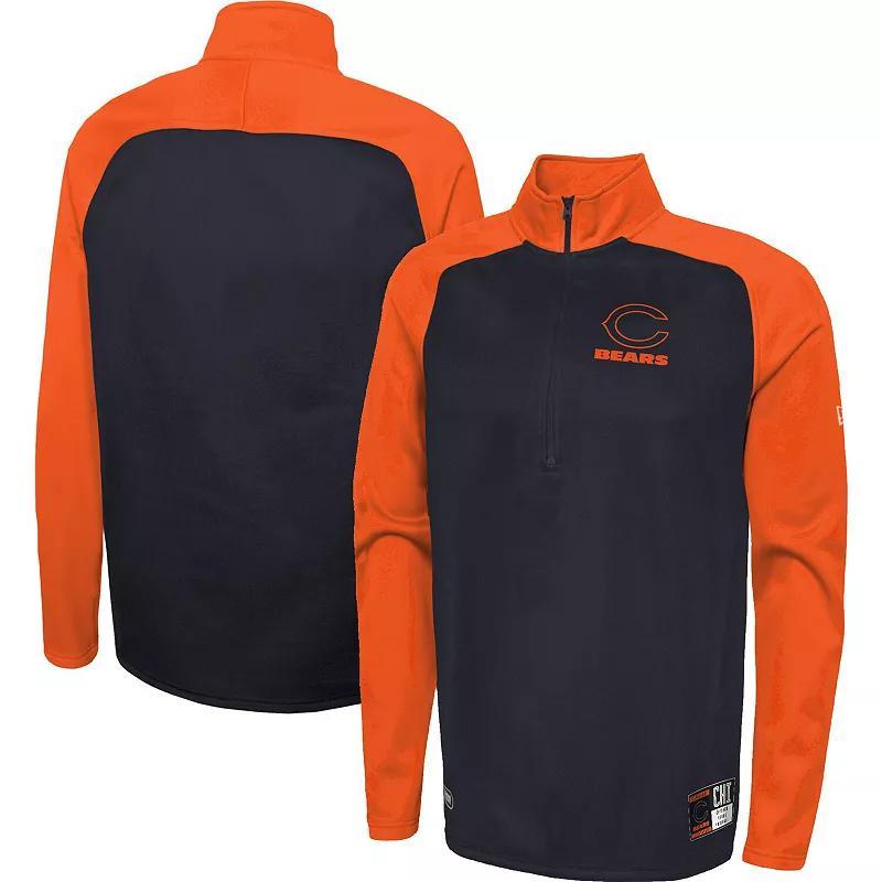 Mens New Era Chicago Bears Combine Authentic O-Line Raglan Half-Zip Jacket Blue Product Image