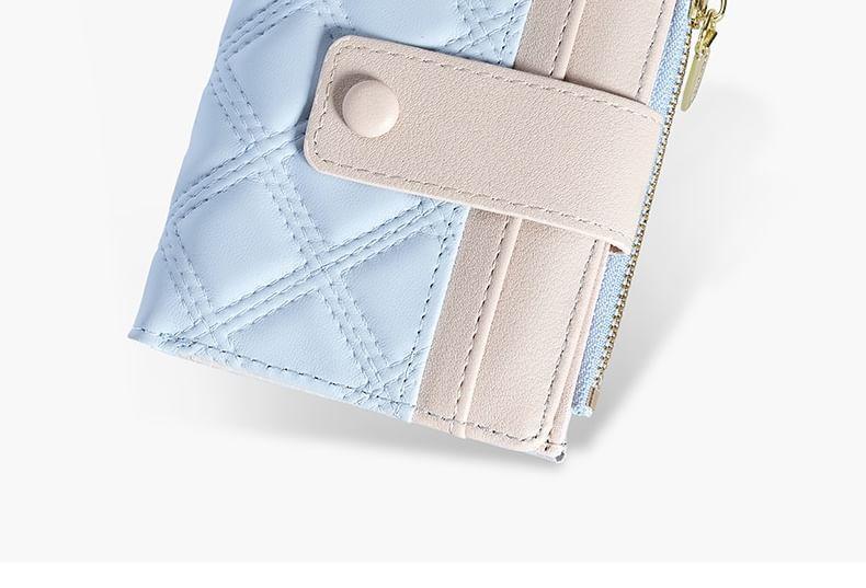 Quilted Faux Leather Short Wallet Product Image