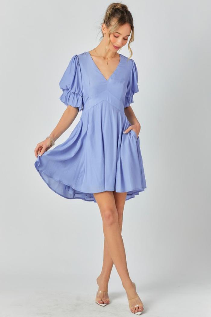 Puff Slv Tie Back Dress Baby Product Image