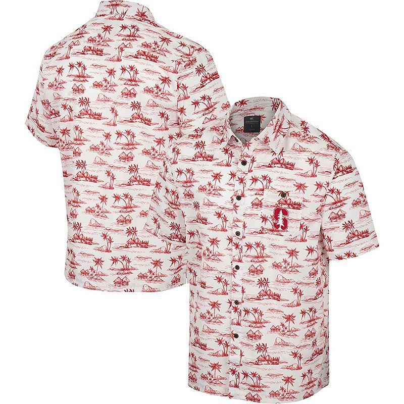 Mens Colosseum Stanford Cardinal Spontaneous is Romantic Camp Button-Up Shirt Product Image