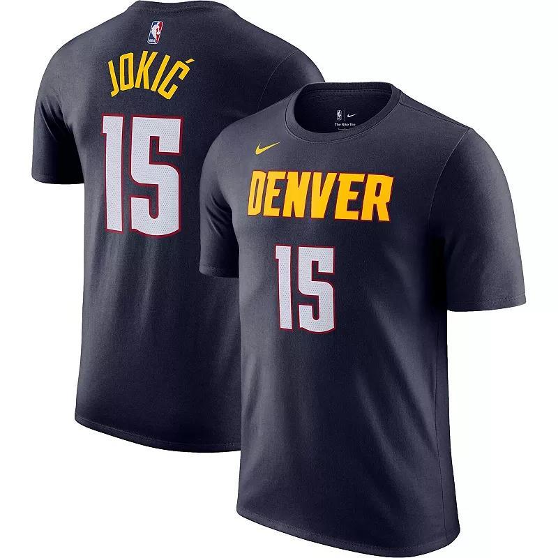 Mens Nike Nikola Jokic Navy Denver Nuggets Icon 2022, 23 Name and Number T-shirt Product Image