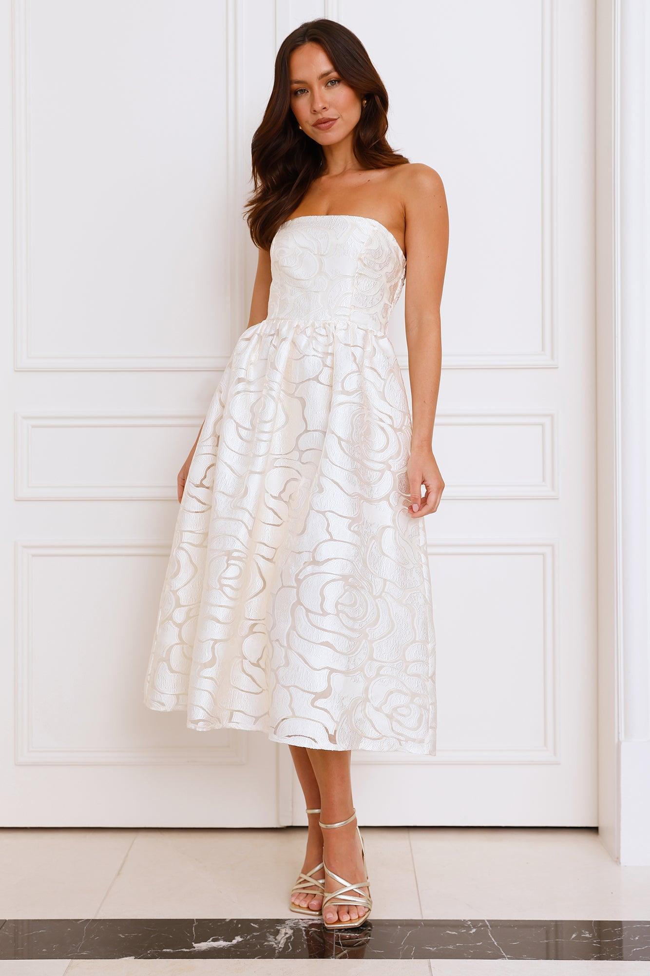 Nora Strapless Midi Dress Butter Product Image