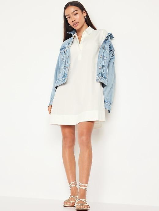 Short-Sleeve Mini Shirt Dress Product Image