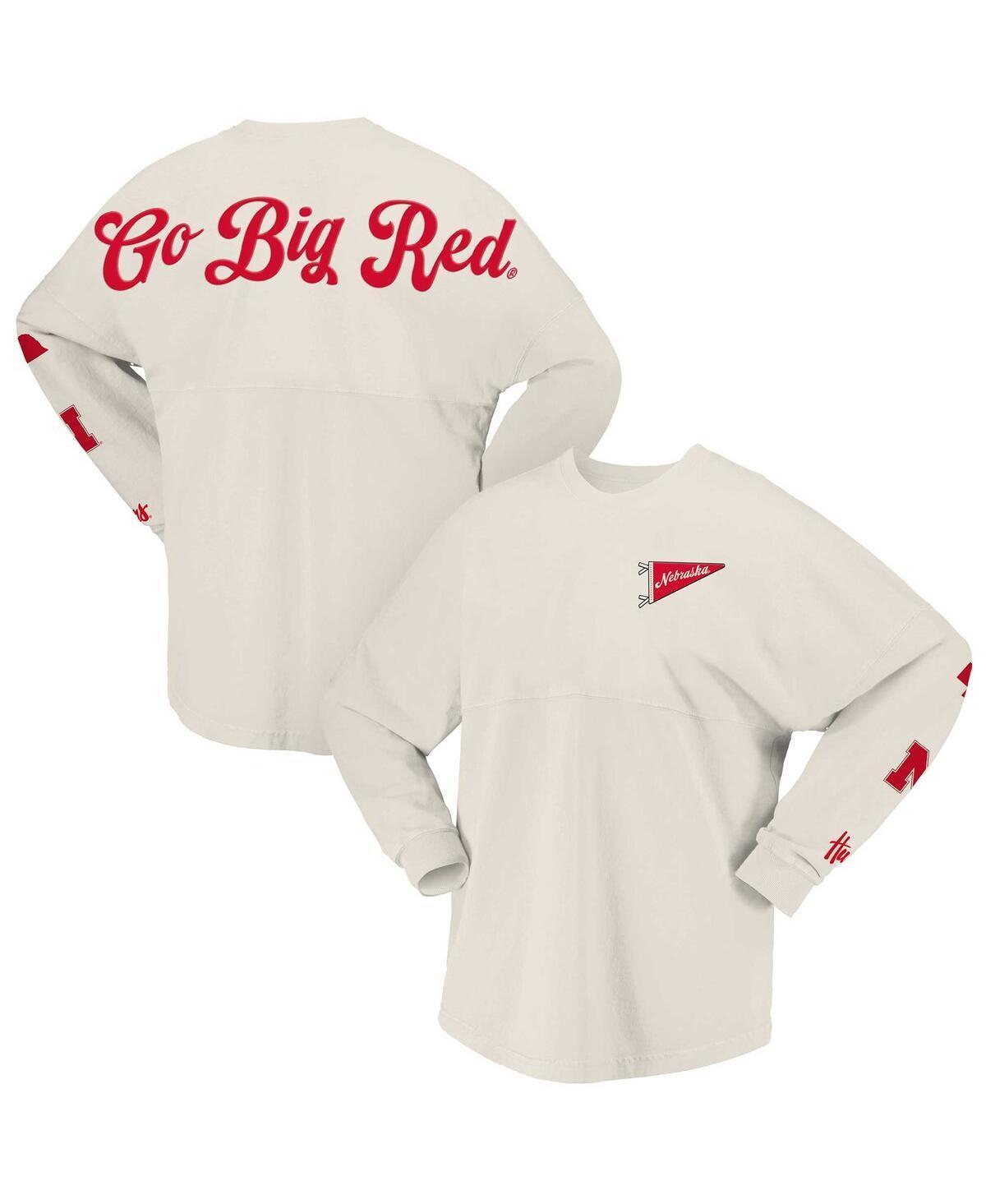 Spirit Jersey Womens Natural Nebraska Huskers Local Long Sleeve T-Shirt Product Image