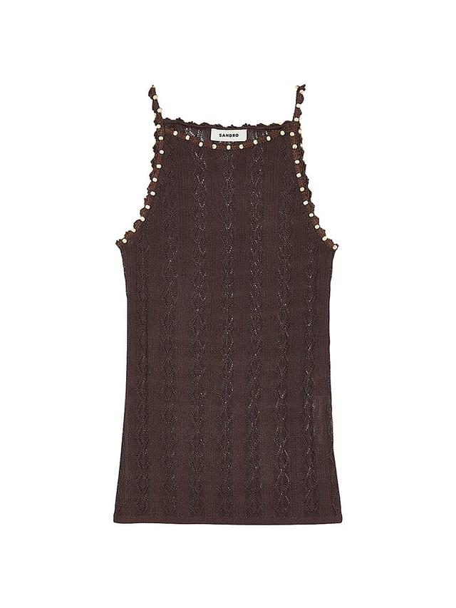 Womens Beaded Knit Vest Top Product Image