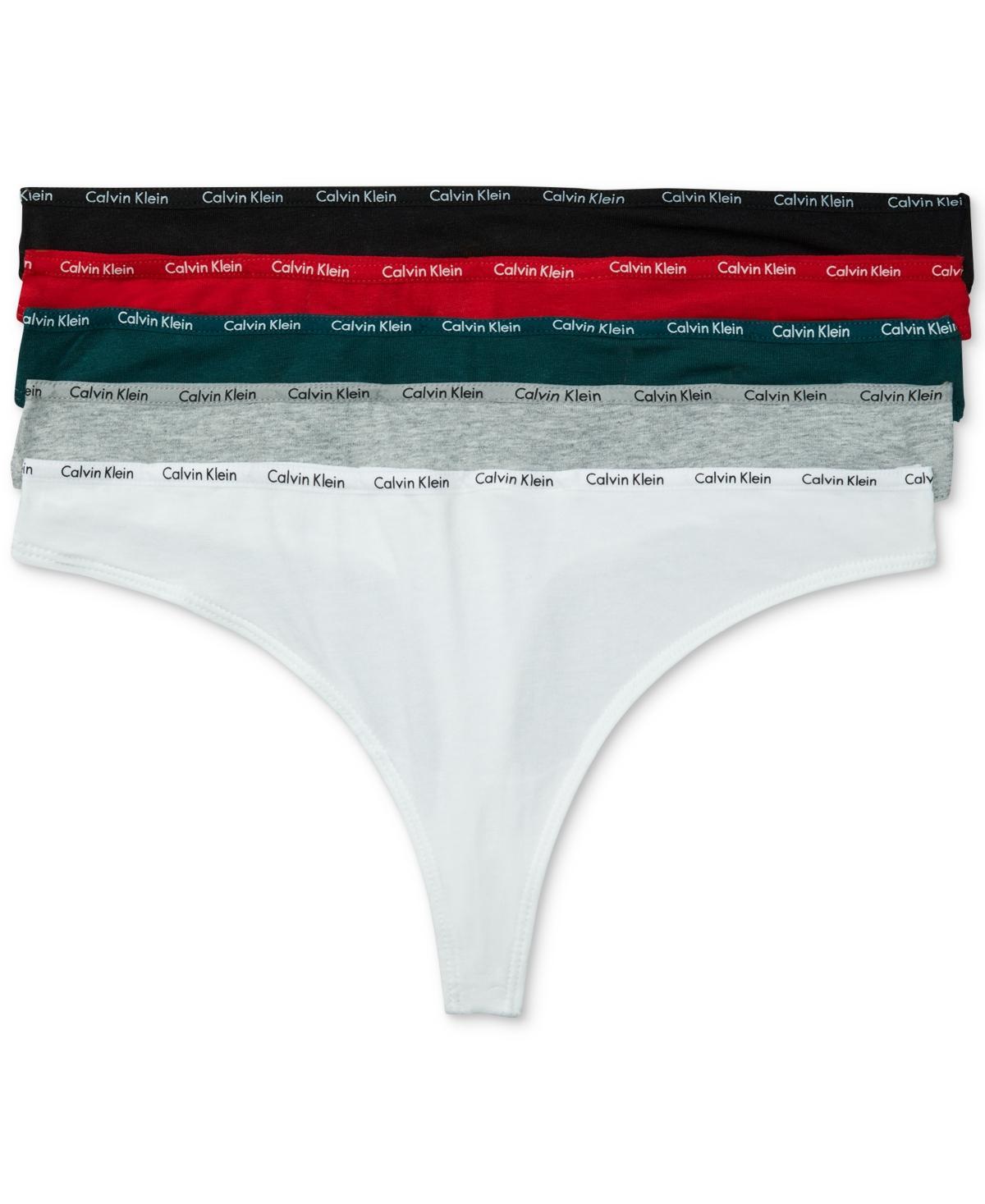 Calvin Klein Women's Signature Cotton 5-Pack Thong - Multi - L Product Image