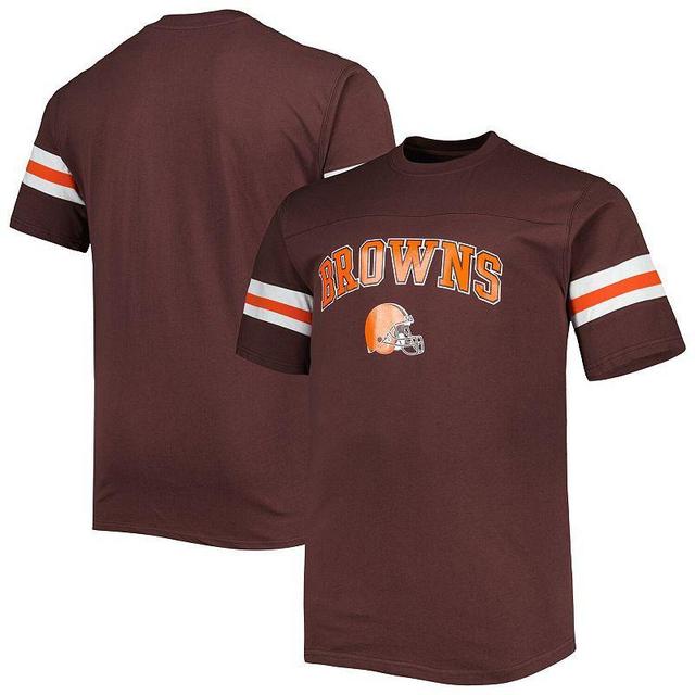 Mens Brown Cleveland Browns Big and Tall Arm Stripe T-shirt Product Image