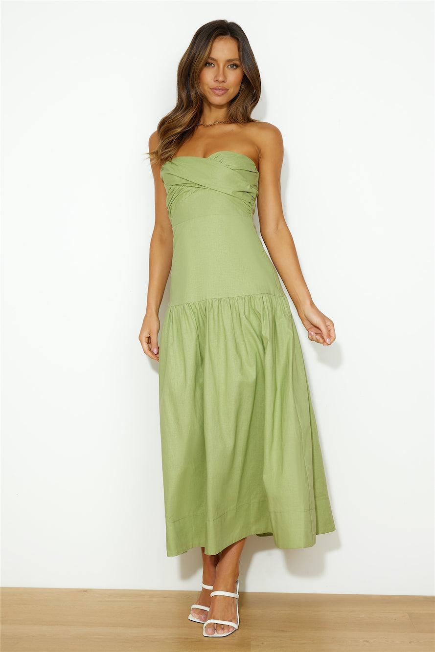 Picnics In The Park Maxi Dress Green Product Image