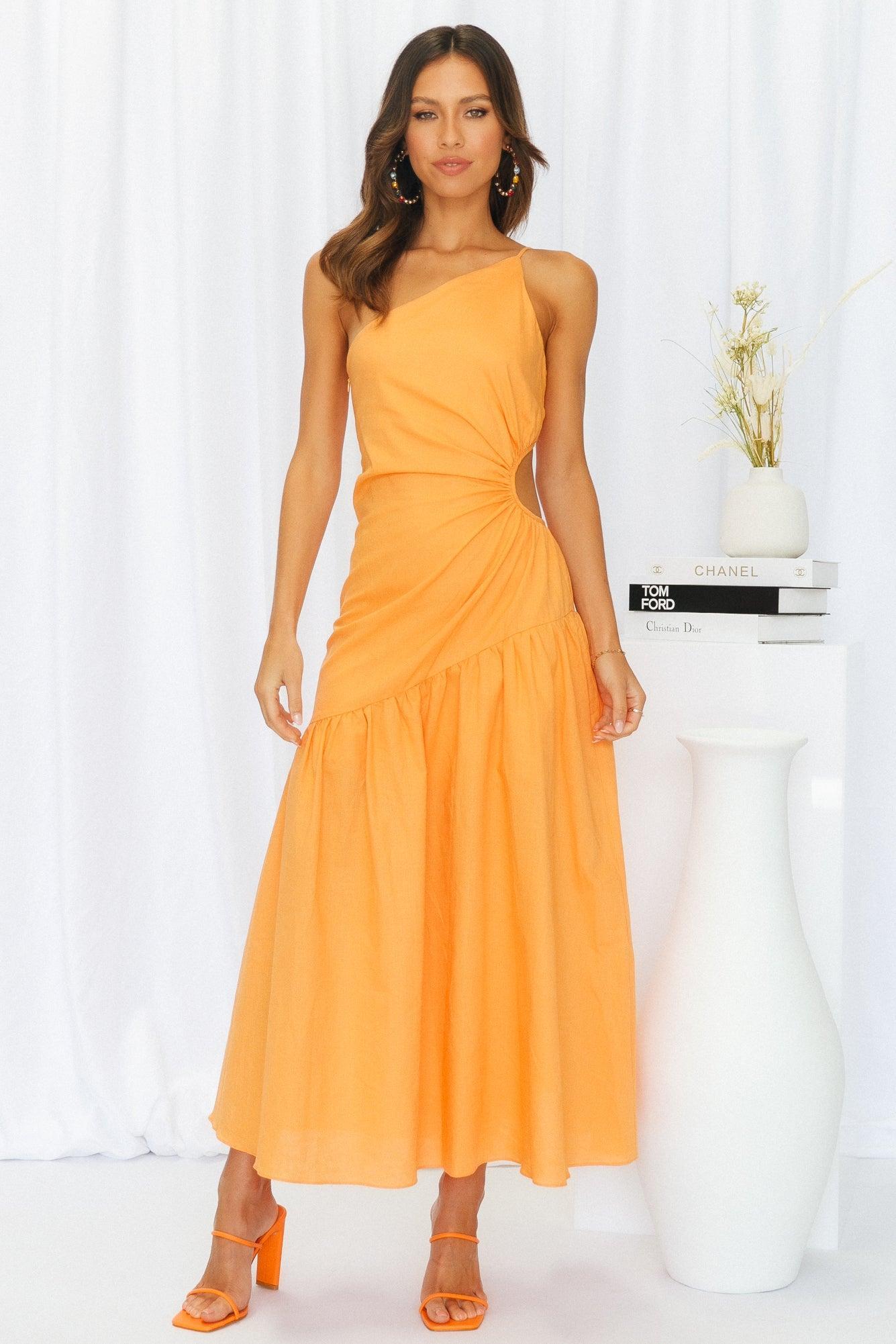 Lovely And Blissful Midi Dress Yellow Product Image