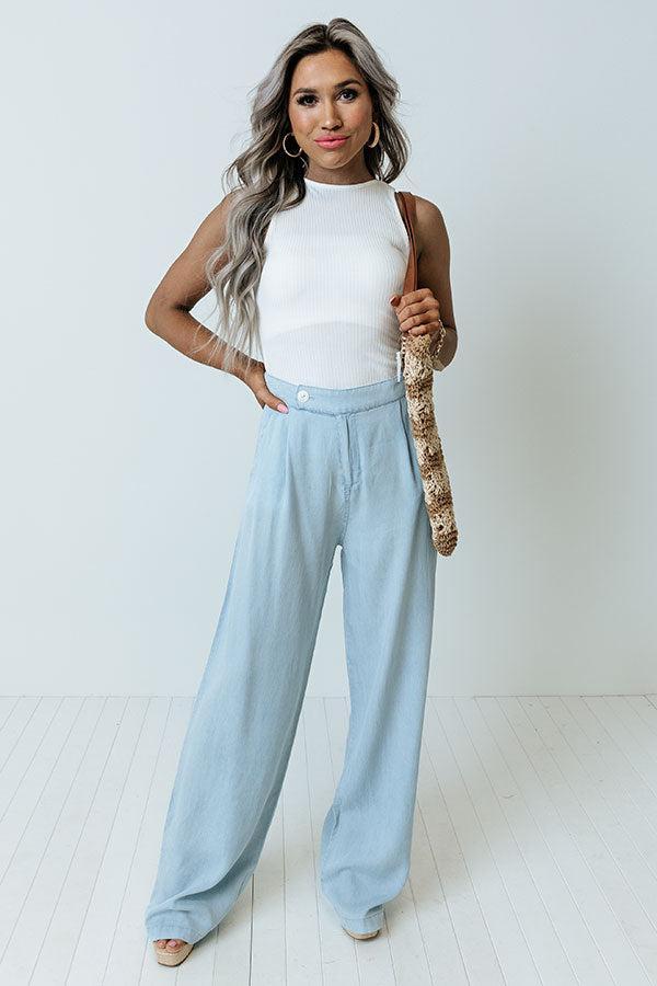 The Elain High Waist Chambray Pants Product Image