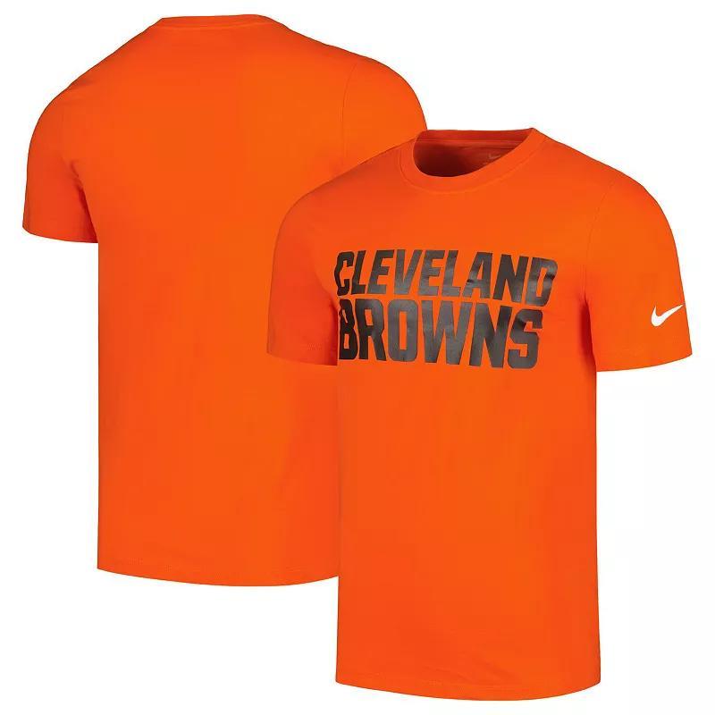 Nike Mens Orange Cleveland Browns Primetime Wordmark Essential T-Shirt Product Image