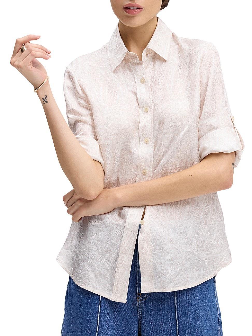 Womens Hadley Paisley Silk-Blend Shirt Product Image