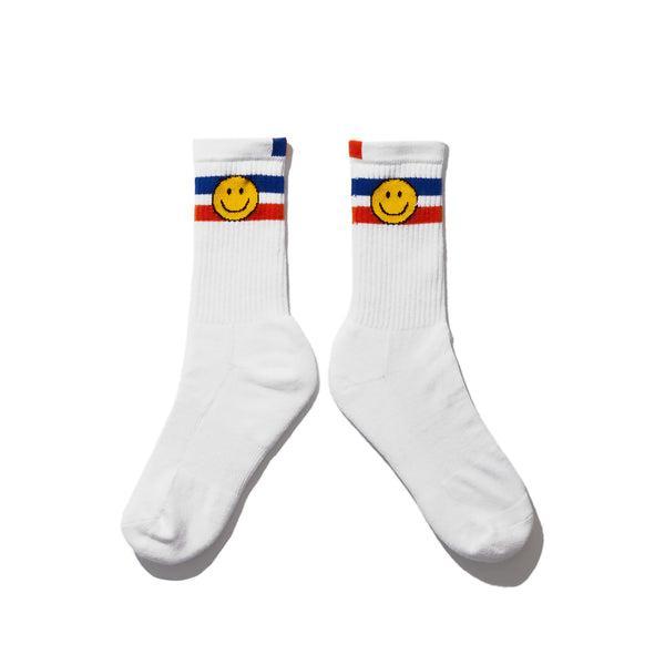 The Women's Ribbed Smile Sock - White Product Image