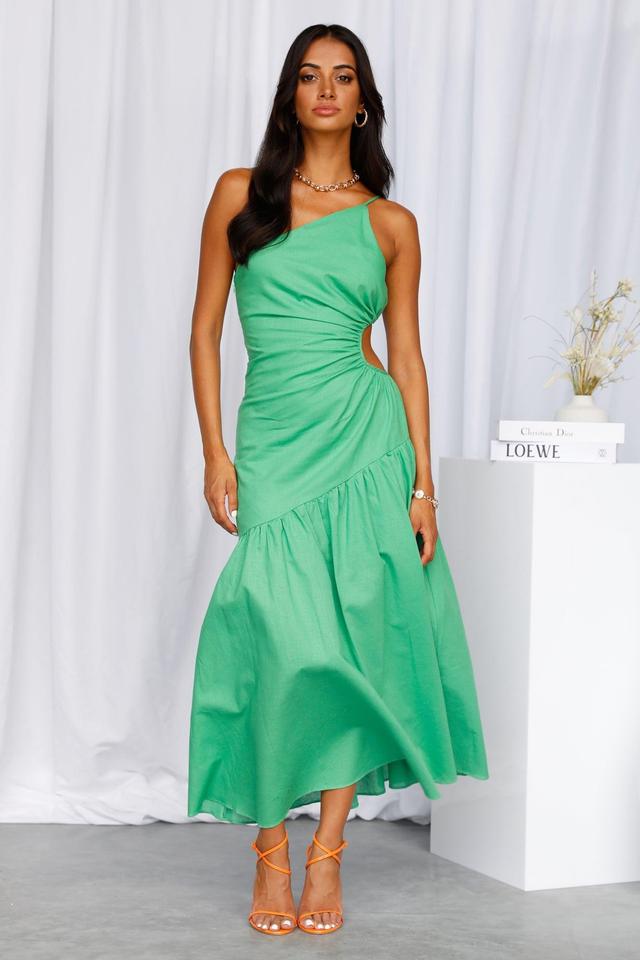 Lovely And Blissful Midi Dress Green Product Image