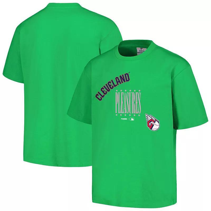 Mens PLEASURES Green Cleveland Guardians Repurpose T-Shirt Product Image