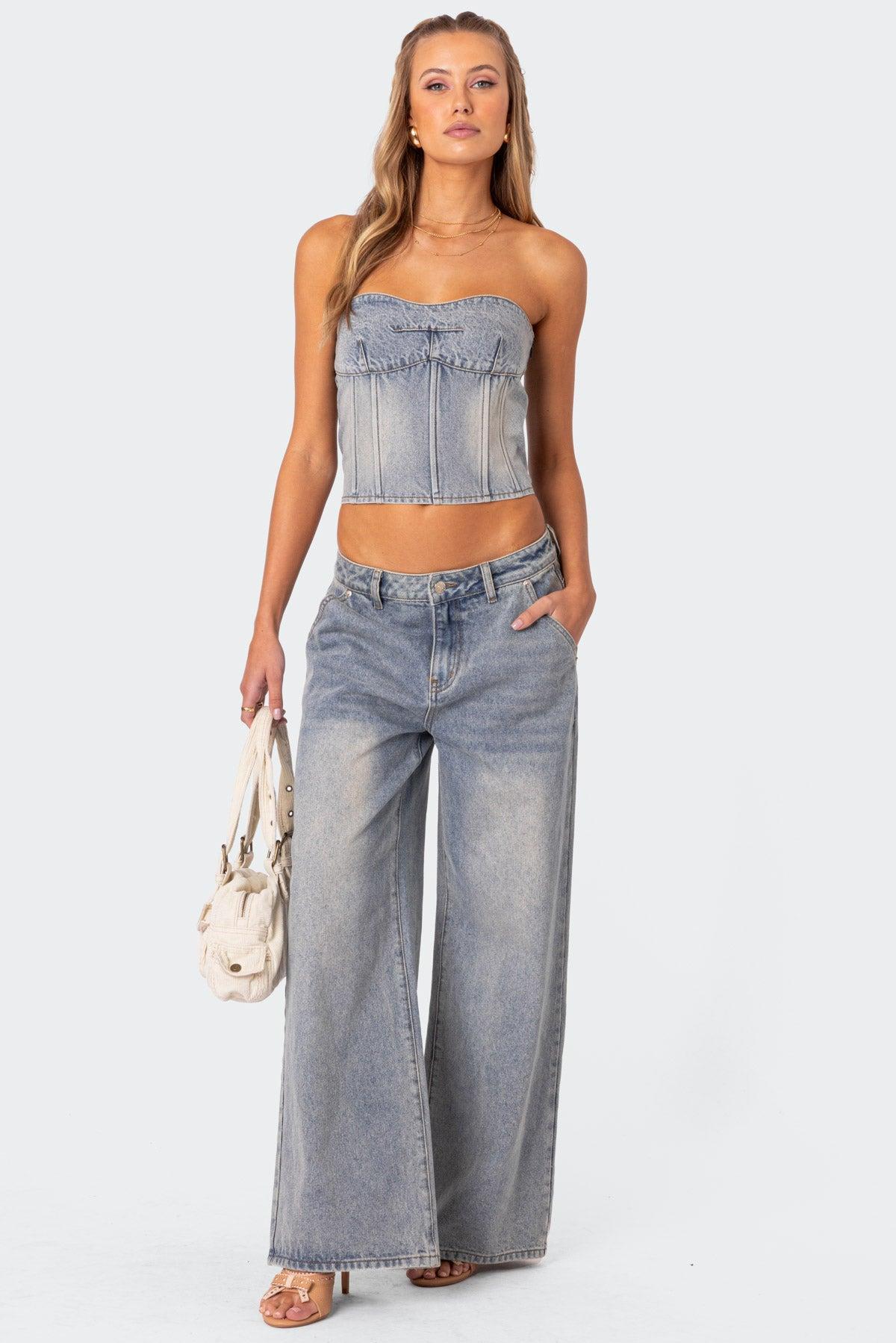 Myla Washed Wide Leg Jeans Product Image