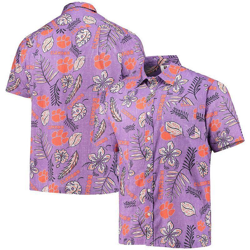 Mens Wes & Willy Clemson Tigers Vintage Floral Button-Up Shirt Product Image