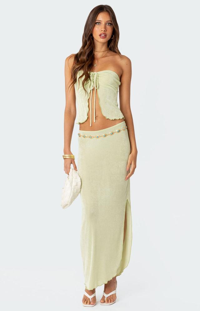 Edikted Womens Milan Slitted Maxi Skirt - Greenarge Product Image