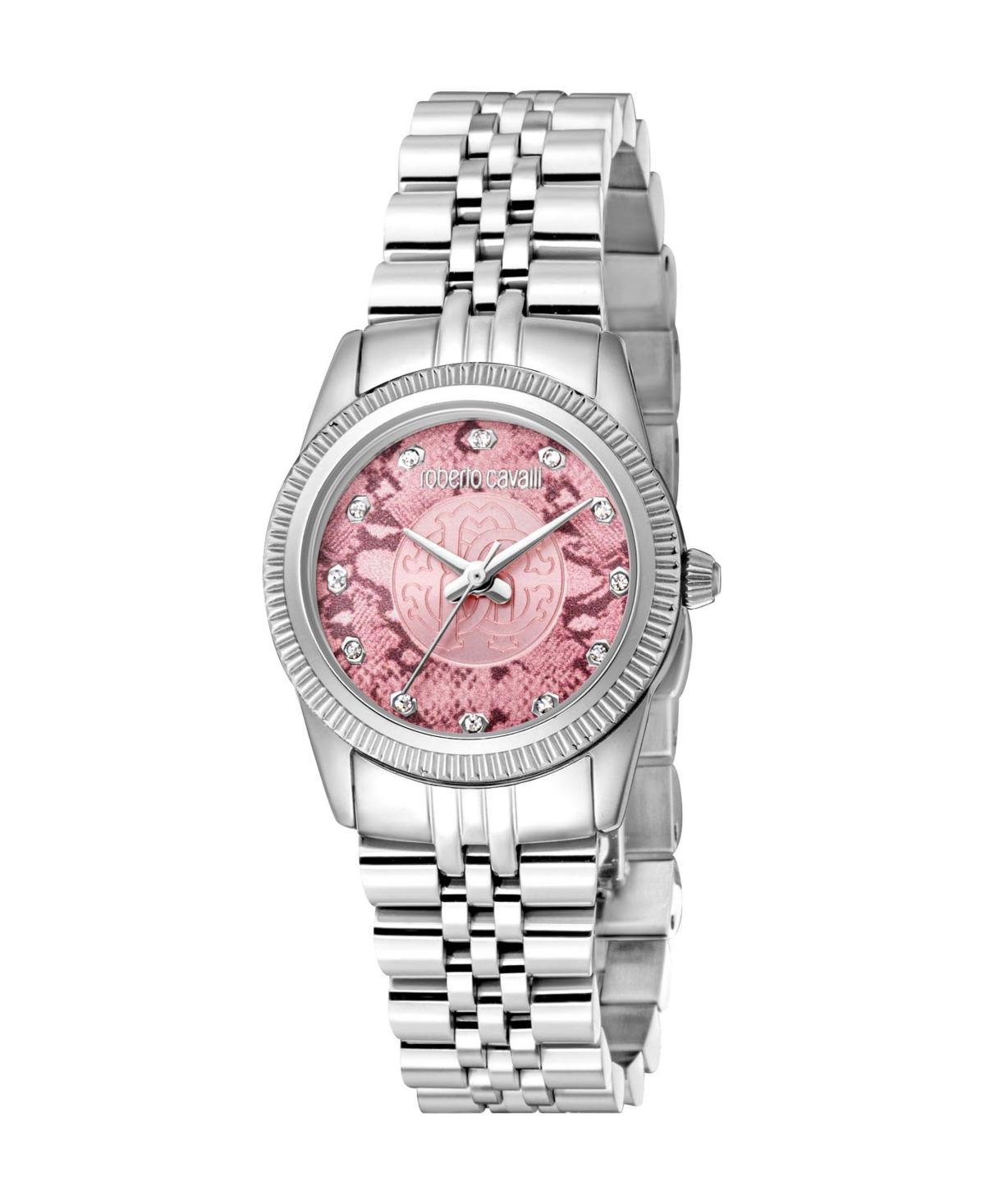 Roberto Cavalli Womens Quartz Silver-tone Stainless Steel Watch 28mm Product Image