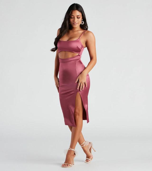 All Eyes On You Satin Midi Dress Product Image