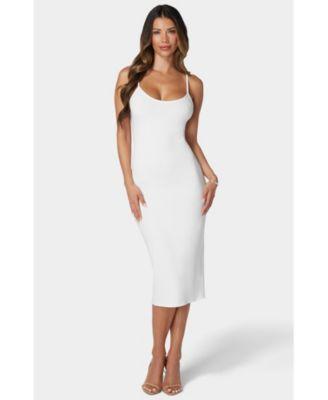 Bebe Womens Rib Midi Dress Product Image