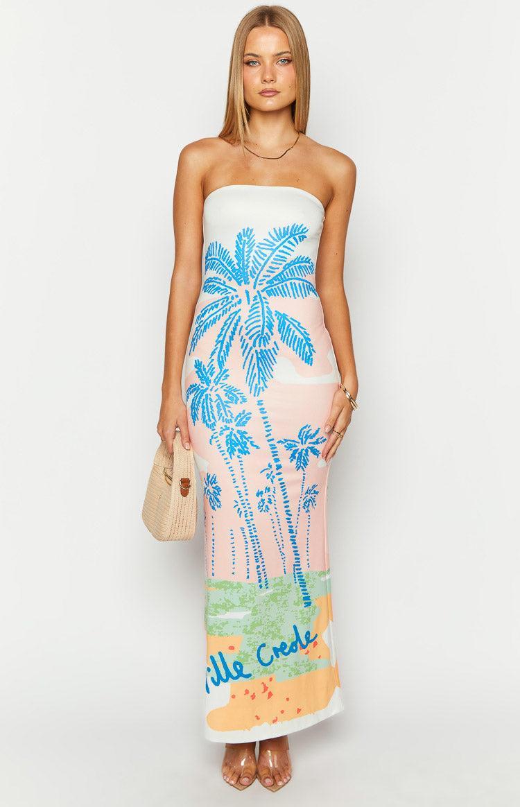 Arizona Ville Crede Palm Print Maxi Dress Product Image