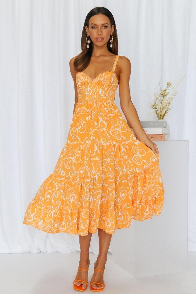 Freshly Brewed Midi Dress Orange Product Image