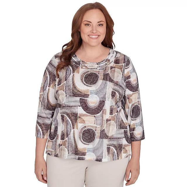 Plus Size Alfred Dunner Geometric Patch Print Top, Womens Product Image