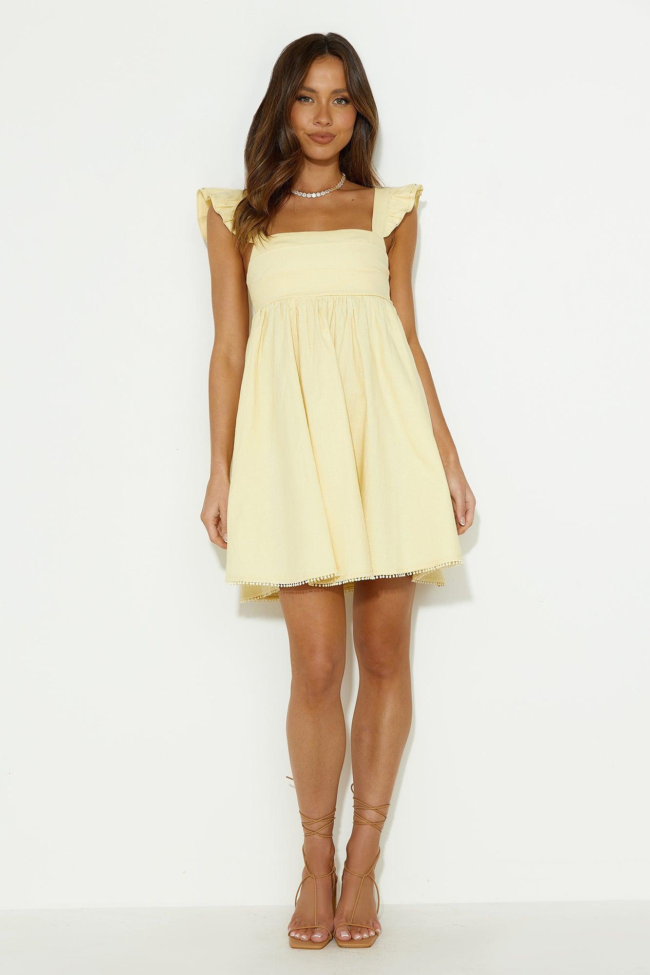 Ready For Brunch Mini Dress Yellow Product Image