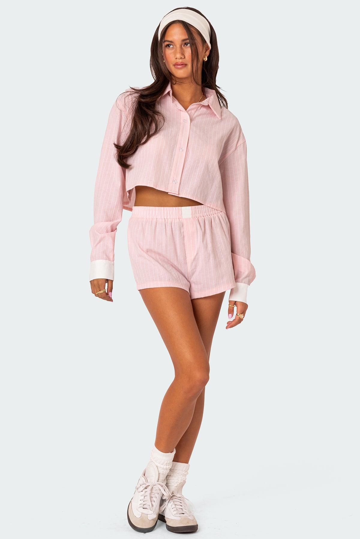 Lea Cropped Button Up Shirt Product Image