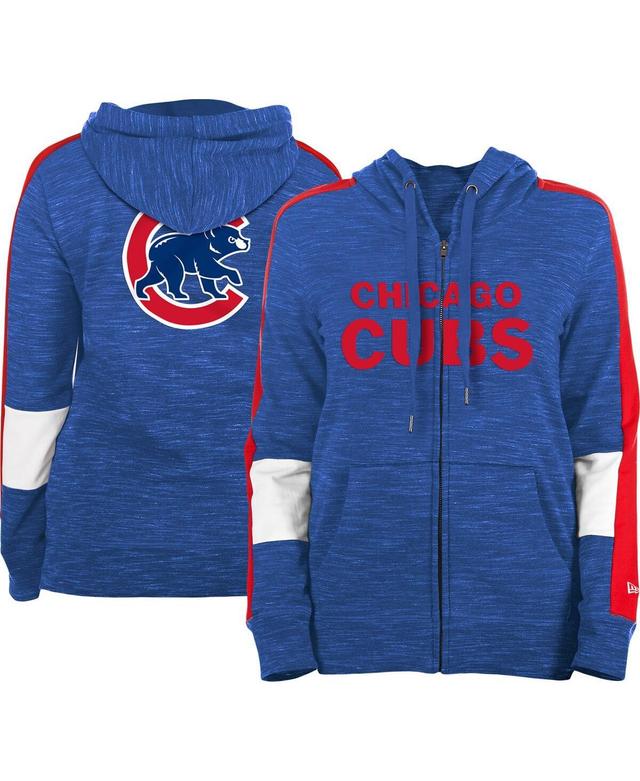 Womens New Era Royal Chicago Cubs Colorblock Full-Zip Hoodie Product Image