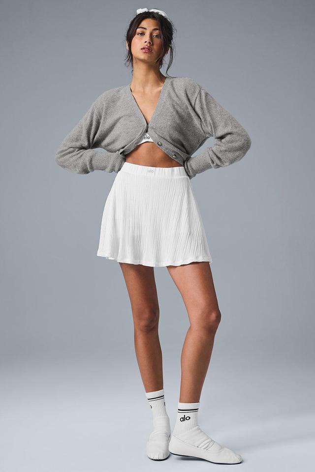 Micro Plisse Tennis Skirt - White Female Product Image