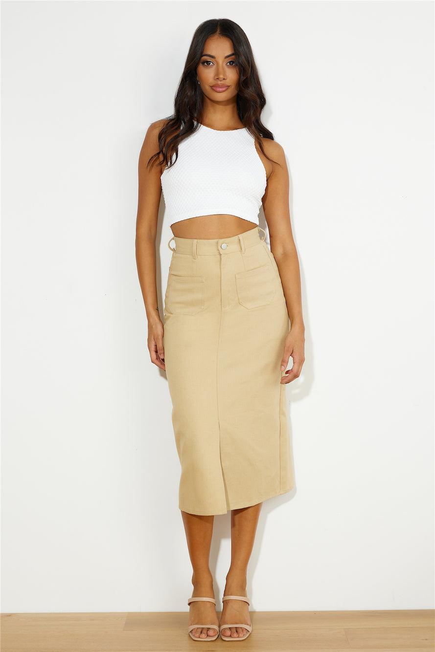 Influencer Look Midi Skirt Tan Product Image