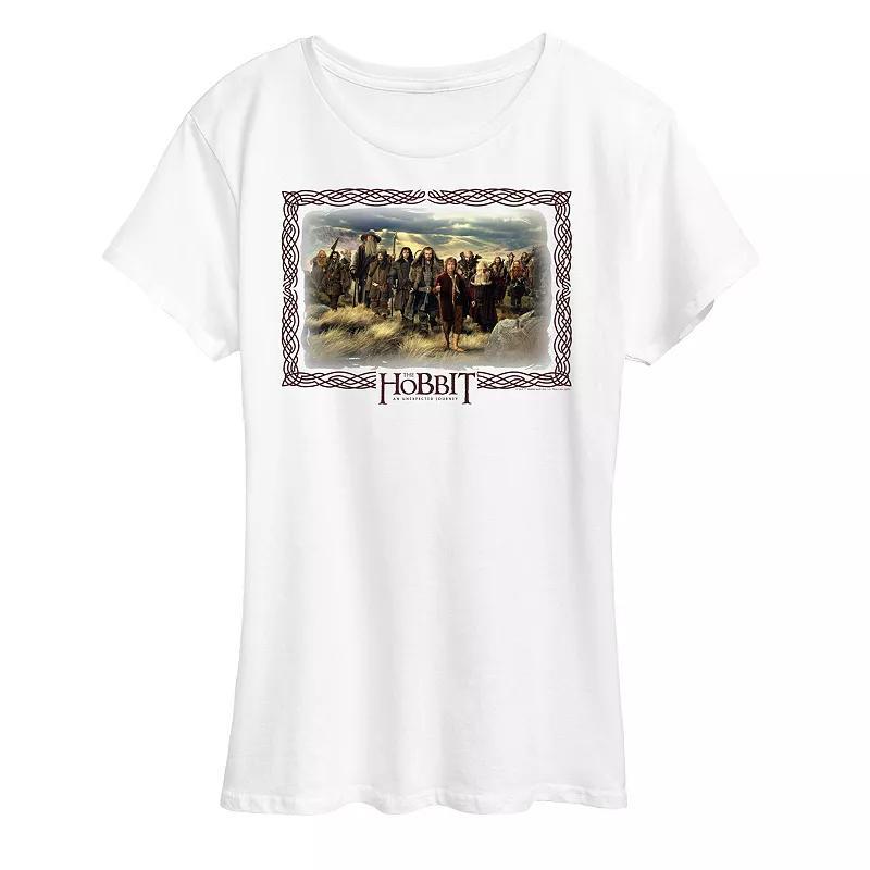 Womens The Hobbit Group Graphic Tee Grey Gray Product Image