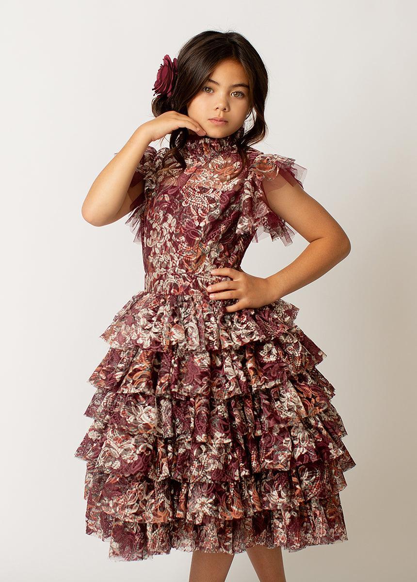 Anouk Petticoat Dress in Currant Floral Product Image