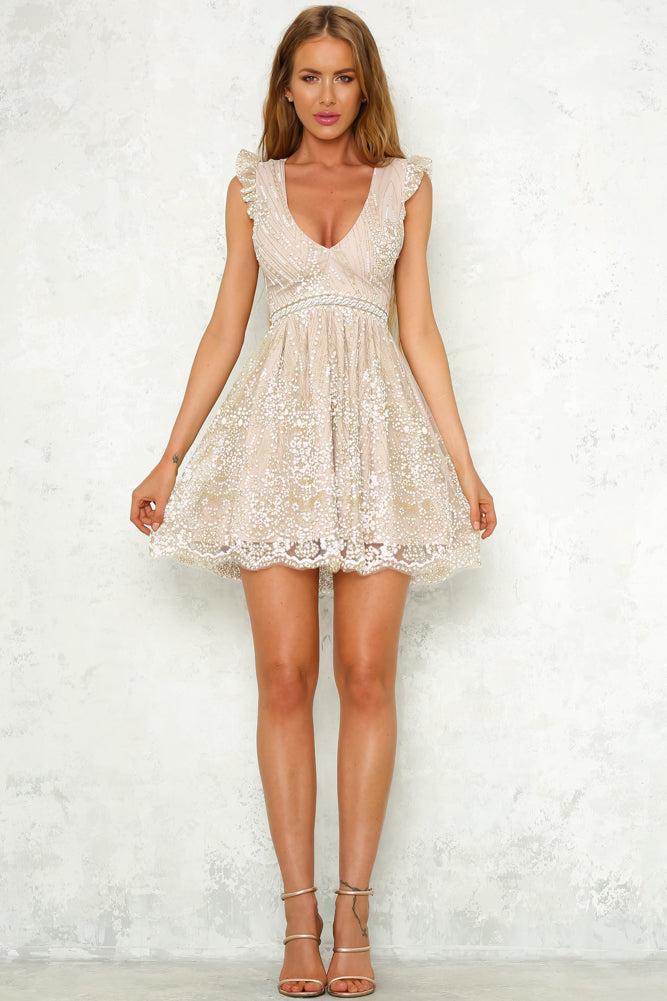 Roaming Free Dress Champagne Product Image