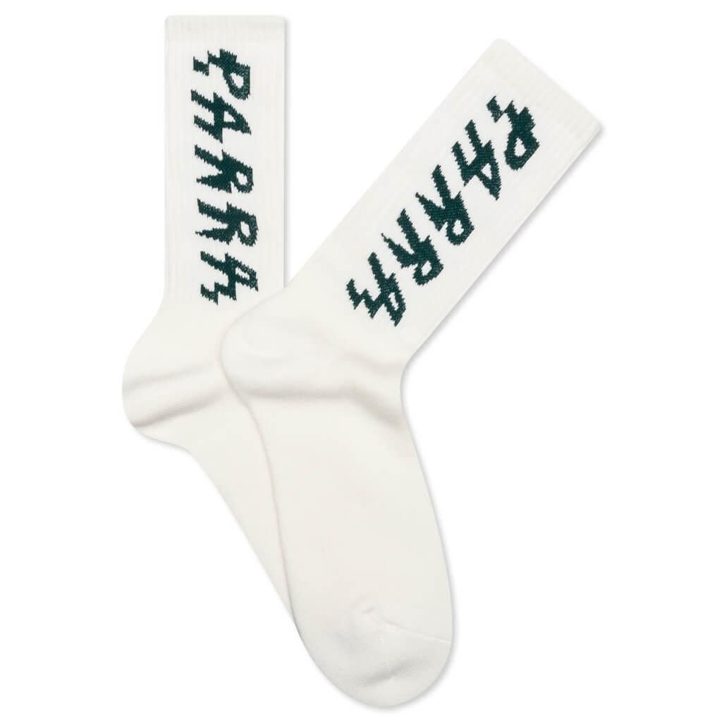 Shocker Logo Crew Socks - White Male Product Image