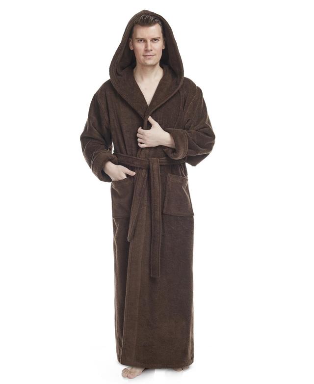 Arus Mens Thick Full Ankle Length Hooded Turkish Cotton Bathrobe Product Image