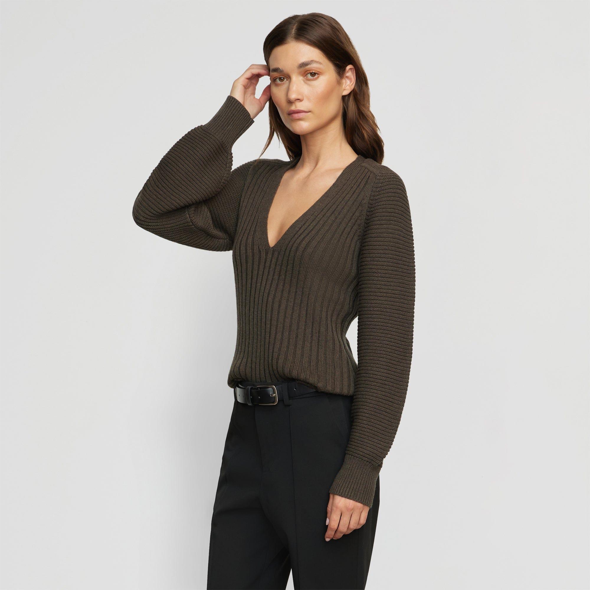 Sanne Ottoman-Knit V-Neck Sweater Product Image