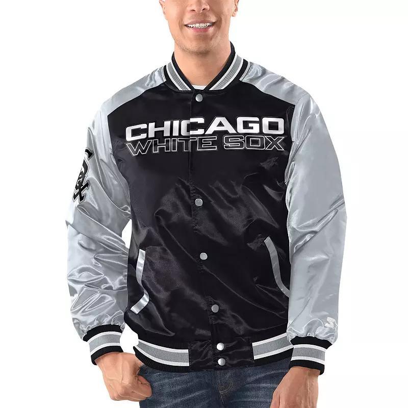 Mens Starter /Silver Chicago White Sox Varsity Satin Full-Snap Jacket Product Image