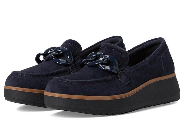 Clarks Zylah May (Navy Suede) Women's Flat Shoes Product Image