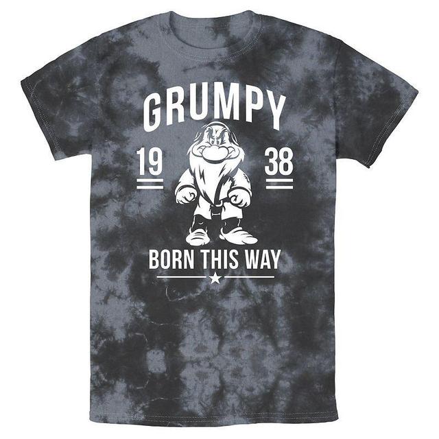 Mens Disney Snow White Grumpy Born This Way 1938 Bomabrd Wash Tee Black Grey Product Image