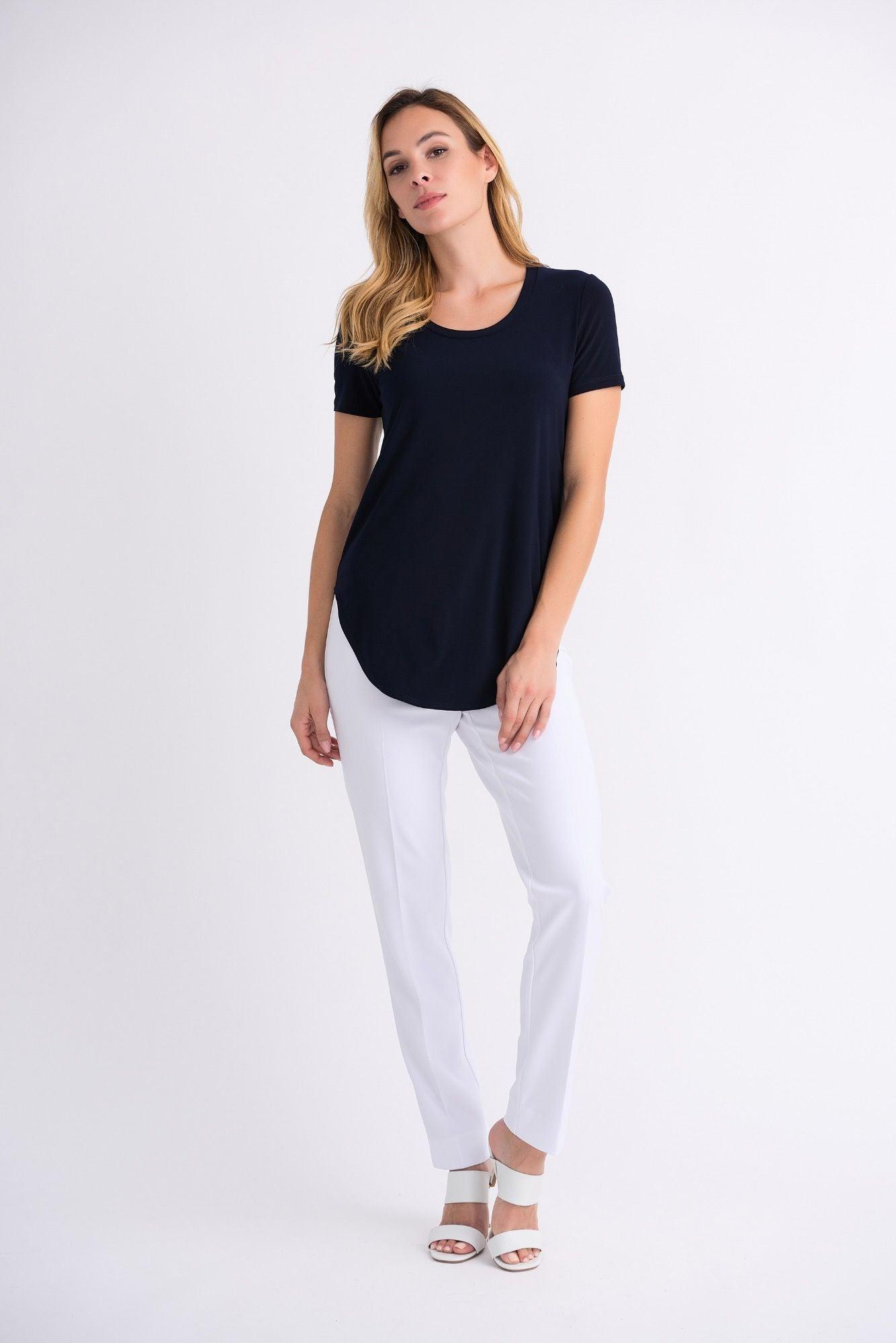 Short Sleeve Silky Knit Top - 183220S Product Image